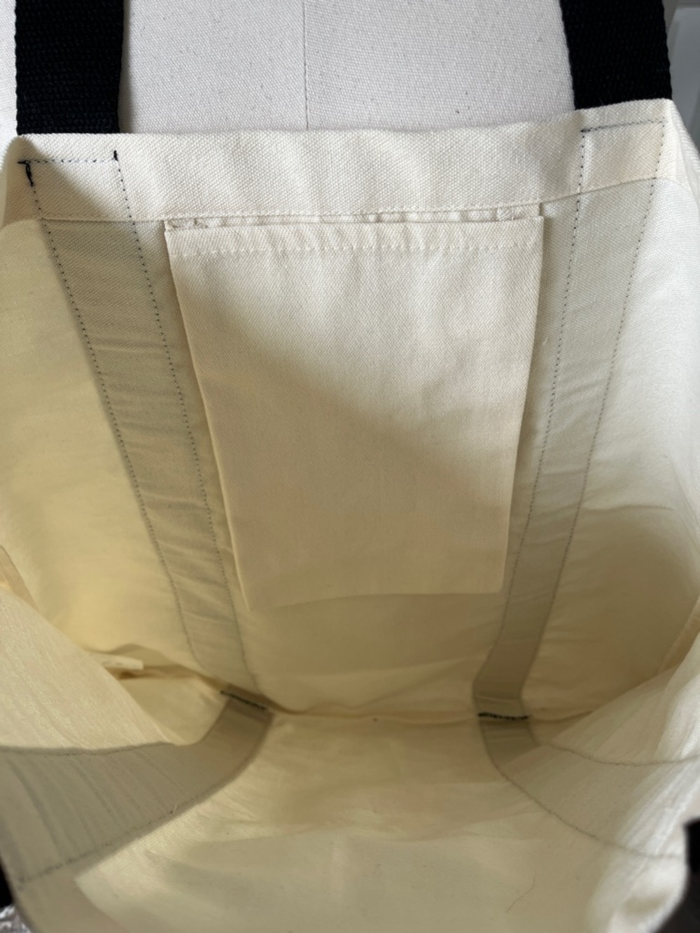 SET OF 2 Jimmy Fairly Ivory Brown Black Canvas Tote Bag with Black Logo Straps - Picture 3 of 5